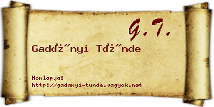 Gadányi Tünde névjegykártya